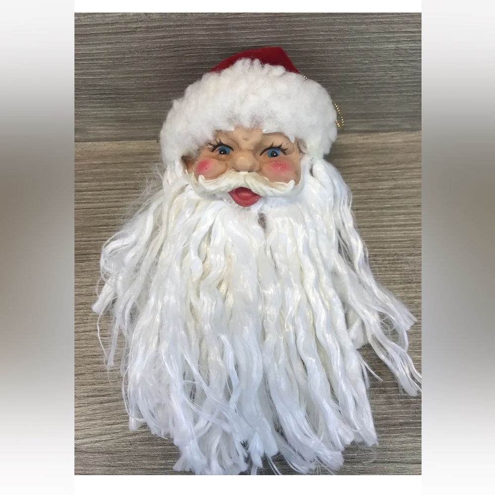 Nice Vtg 8” Santa Claus Father Christmas Tree Ornament Decoration Bells •